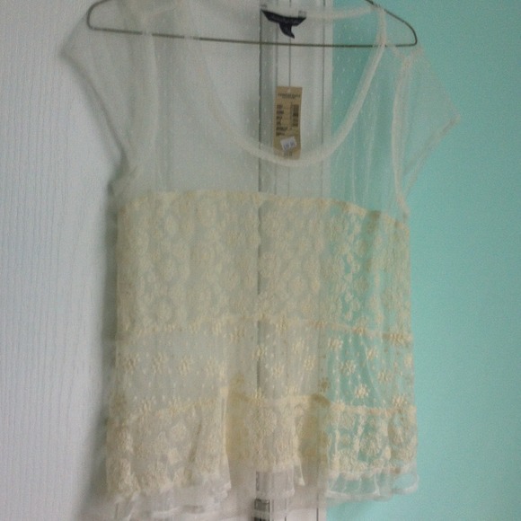 American eagle, lace see through top