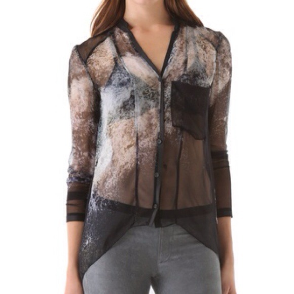 🎉Helmut Lang🎉 silk blouse abstract print