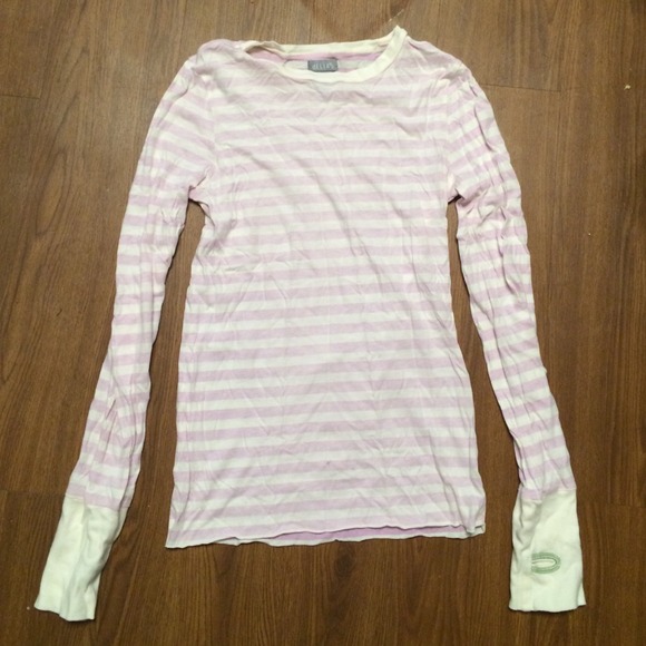 Delia*s pale pink & white stripe long sleeve