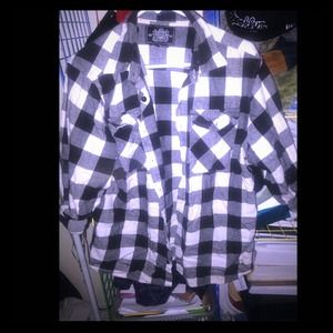 Checkered black & white flannel