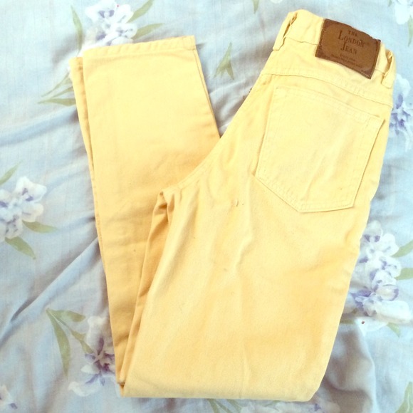Pale yellow high waist jeans