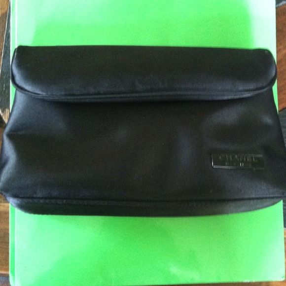 CHANEL Parfums black clutch bag