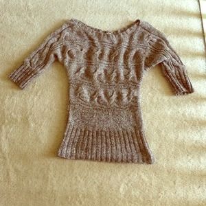 Brown/White Sweater Top