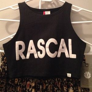 Boho edgy Rascal element crop top