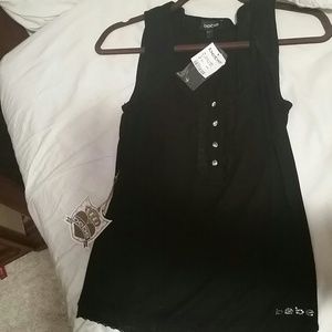 Black short sleeve with lace and crystal accents
