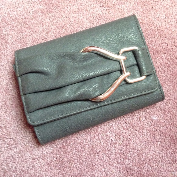 Grey fake leather wallet