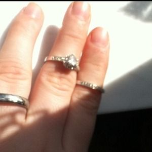 Sterling silver engagement Diamond ring set