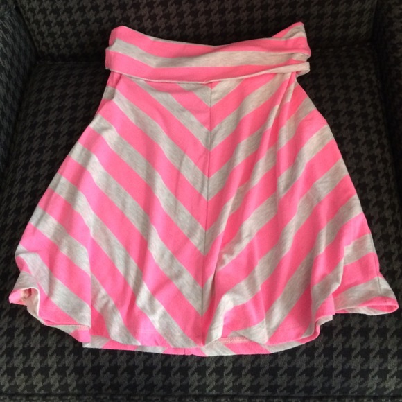 Neon pink chevron skirt