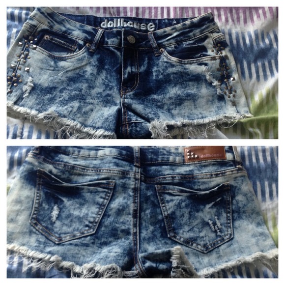 Brand New Studded And Distressed Jean Shorts.