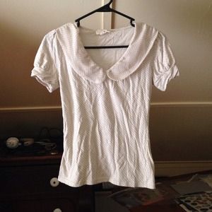 ❌SOLD ☕️ Polka dotted collared top