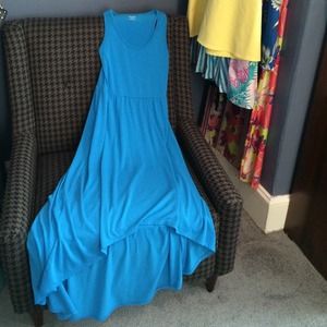 Blue dress with high-low hemline