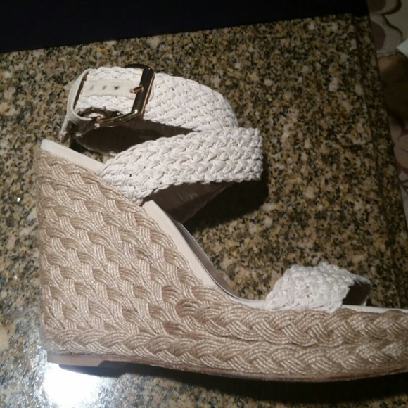 Stuart Weitzman "Ivory Crochet" wedges - Picture 2 of 3