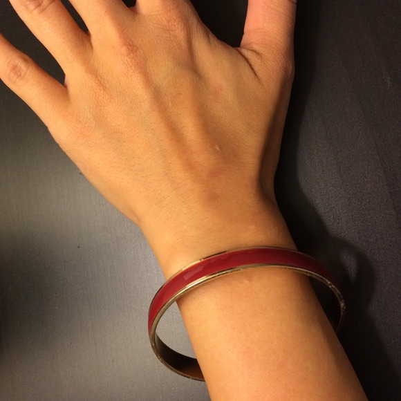cranberry red and goldtone bangle new