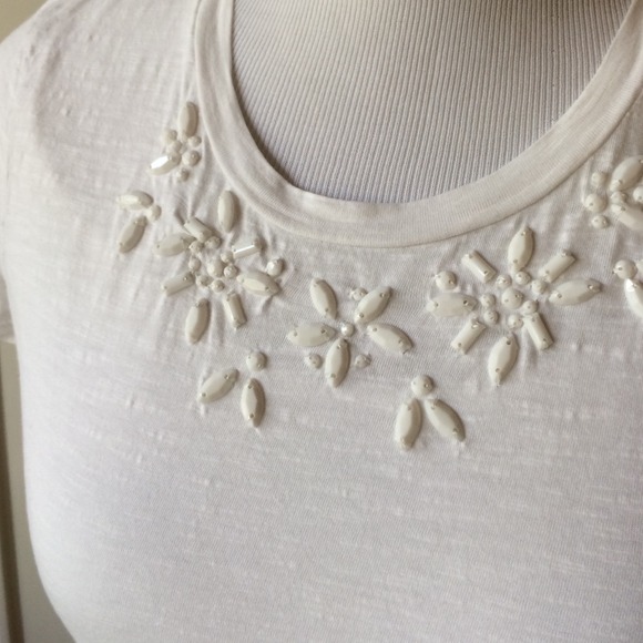 Old Navy Tops - NEW old navy stone embellished tee, ivory sz XS Old Navy Tops - NEW old navy stone embellished tee, ivory sz XS