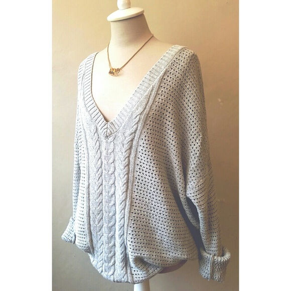 Lane Bryant Sweaters - Slouchy V-neck gray sweater
