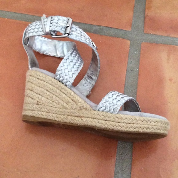 Stuart Weitzman silver wedges. - Picture 2 of 3