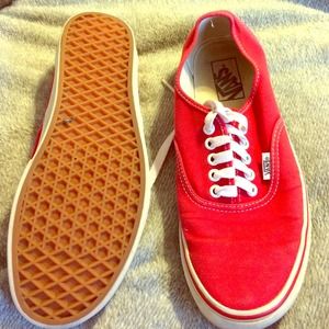 Red Vans Men's sz 7.5 wms sz 9.5