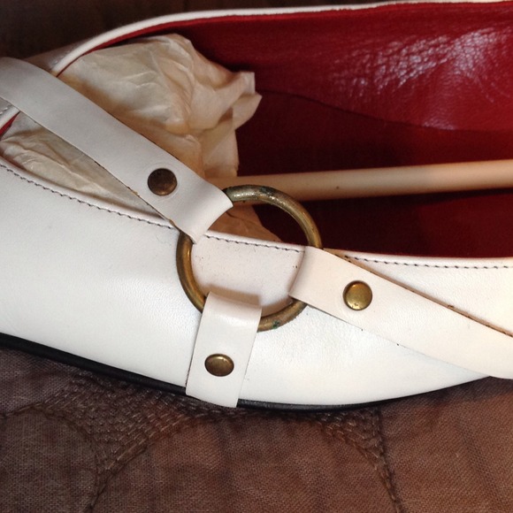 White Leather Flats - Picture 4 of 4