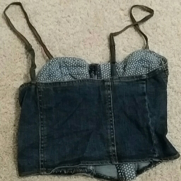 SOLD*****Jean crop top bustier - Picture 2 of 2