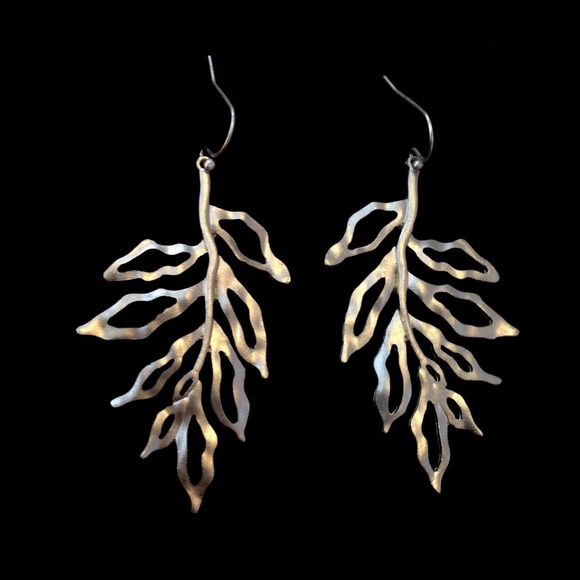 Jewelry - Silver or Gold Leaf Earrings