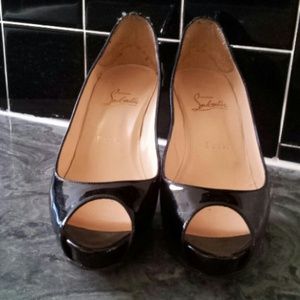 Christian Louboutin Black Peep Toe Heels