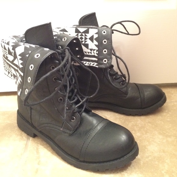Black combat boots