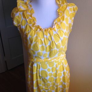 Downeast Basics SZ XXL yellow and white dress