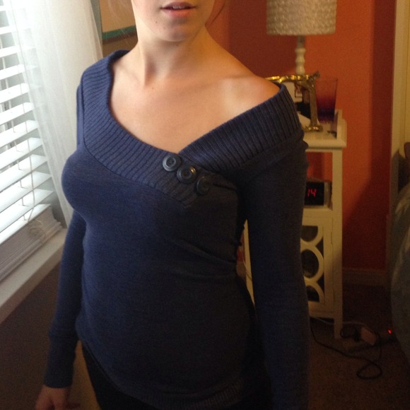 A long sleeve off the shoulder top