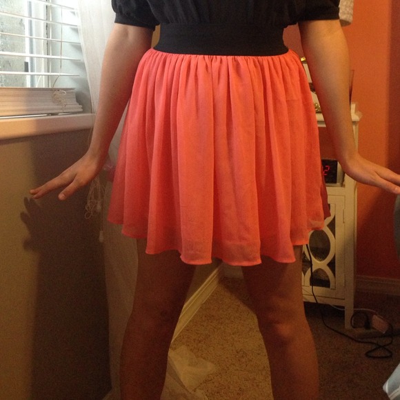 Neon coral skirt