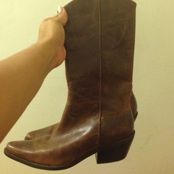 Leather upper Cow boy boots