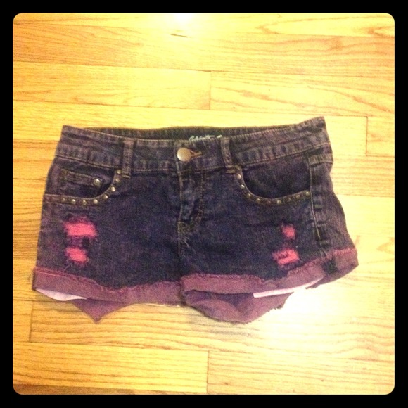 Purply maroon studded shorts