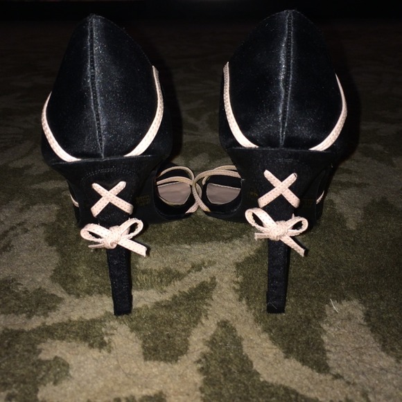Splash Fashion Footwear Shoes Pedal Pink Bow And Black Heels Poshmark