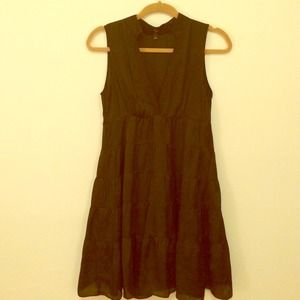 Aqua black v-neck dress