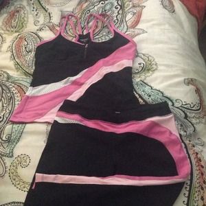 Pink Bebe sport workout outfit