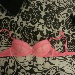 Hot pink lace push up bra