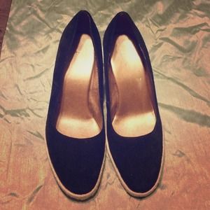 Black wedge heels- size 7.5