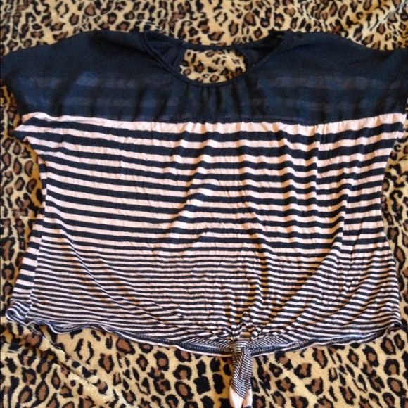Tan and black striped shirt