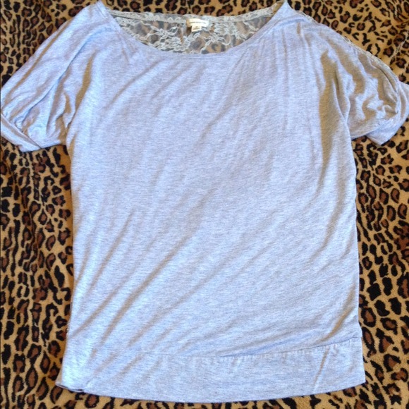 Gray shirt with lace back