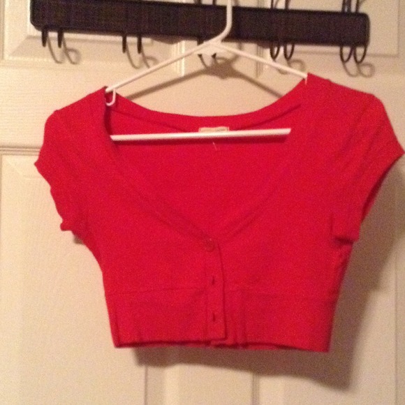 Red shrug/short sleeve