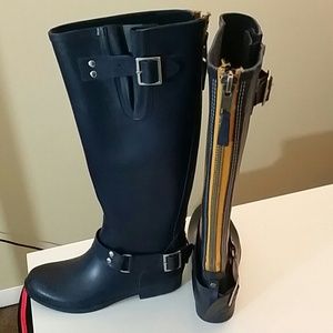 STEVE MADDEN Navy zipup Rain boots