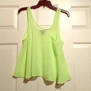 Sheer neon crop top