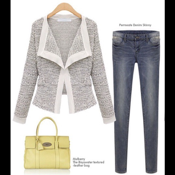 GORGEOUS GREY GIRL CARDIGAN BLAZER - Picture 2 of 4