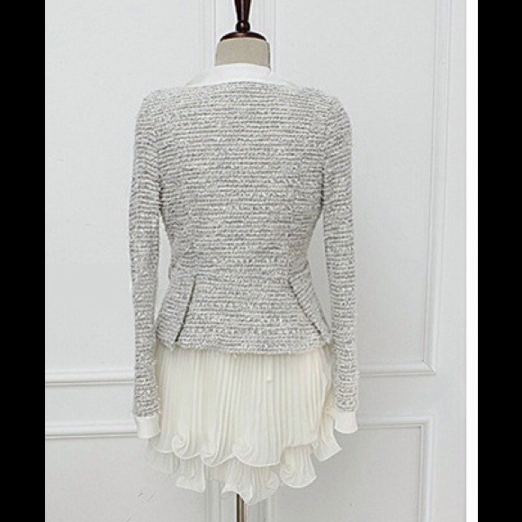 GORGEOUS GREY GIRL CARDIGAN BLAZER - Picture 3 of 4