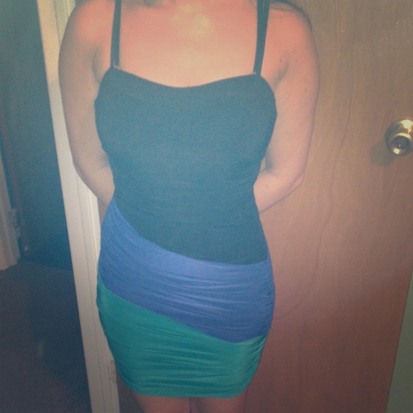 Multi color striped mini dress