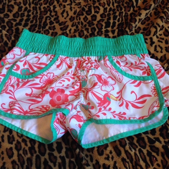 Cute turquoise and pink designed rip curl shorts