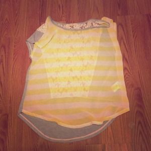 Yellow and white striped top