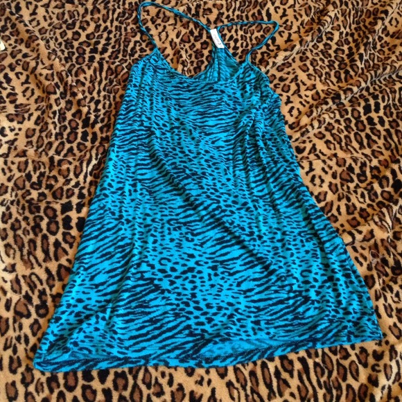 Blue cheetah&zebra shirt