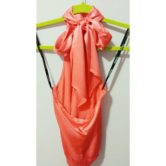 BEBE Silk Halter Top
