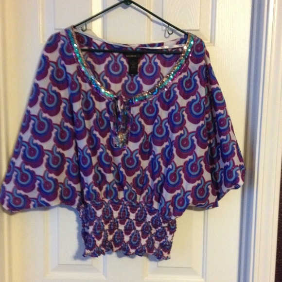 Rocawear kimono sleeve bling collar blouse