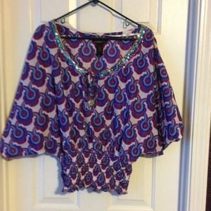 Rocawear kimono sleeve bling collar blouse